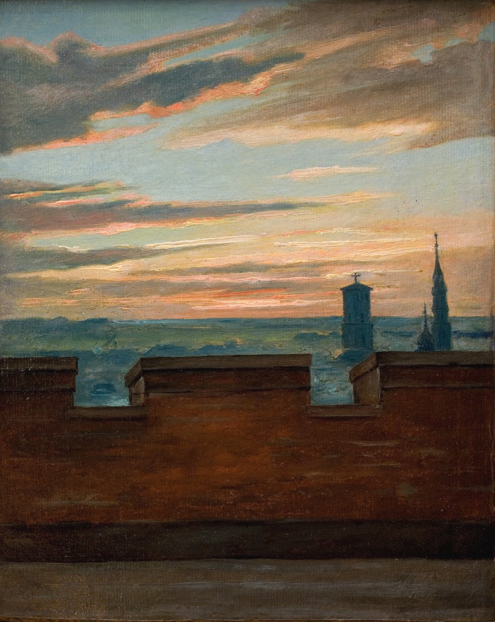 Vue de Copenhague au coucher du soleil - Martinus Rørbye