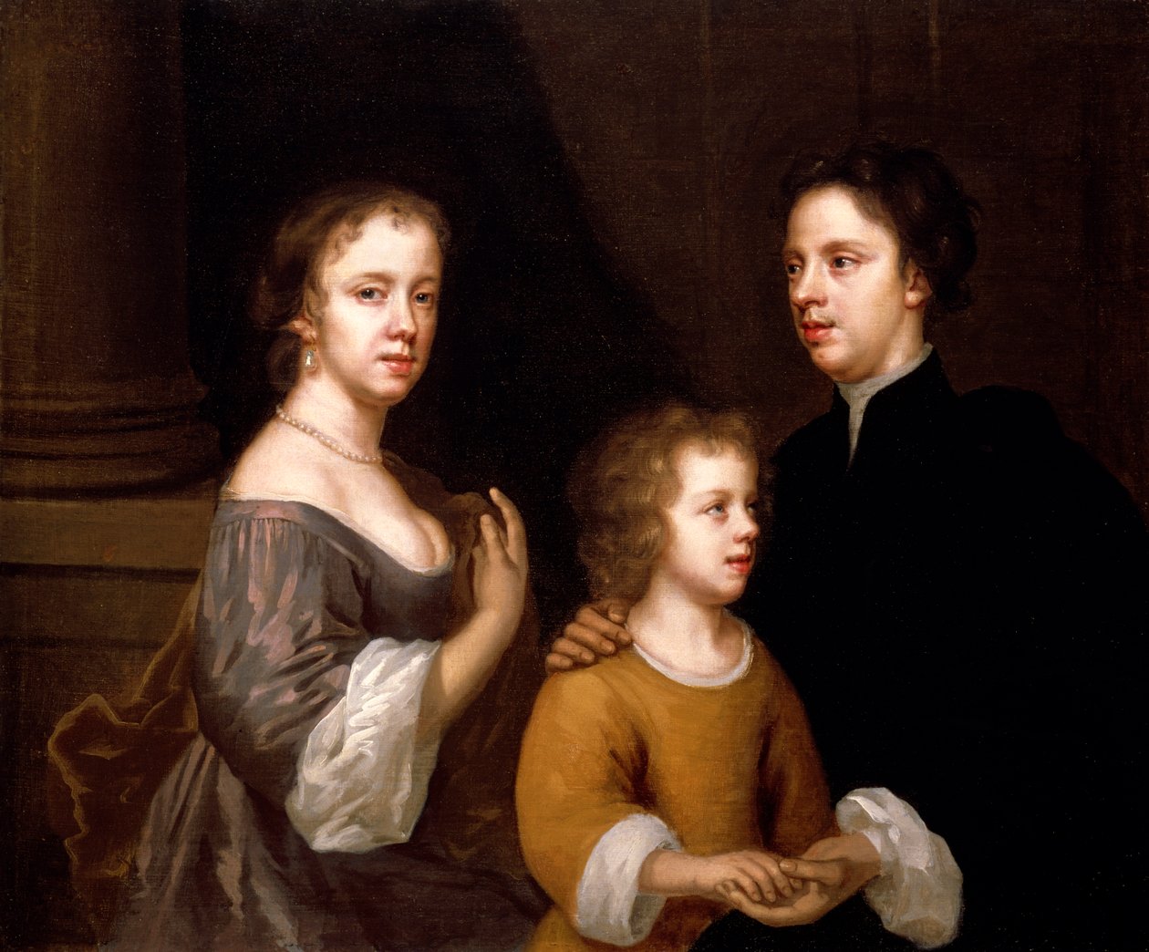 Autoportrait avec mari, Charles et fils, Bartholomew, c.1659-60 - Mary Beale