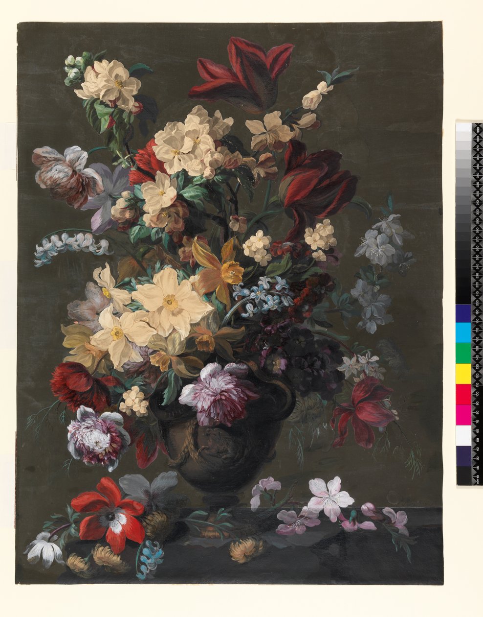 Fleurs dans un vase sur un rebord (Bélier), fin du 18ème siècle - Mary Moser