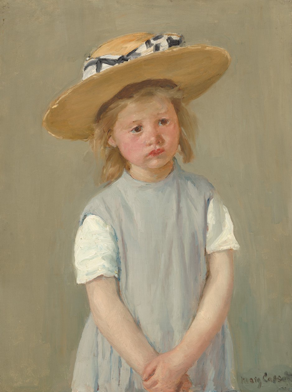 Enfant avec un chapeau de paille, vers 1886 - Mary Cassatt