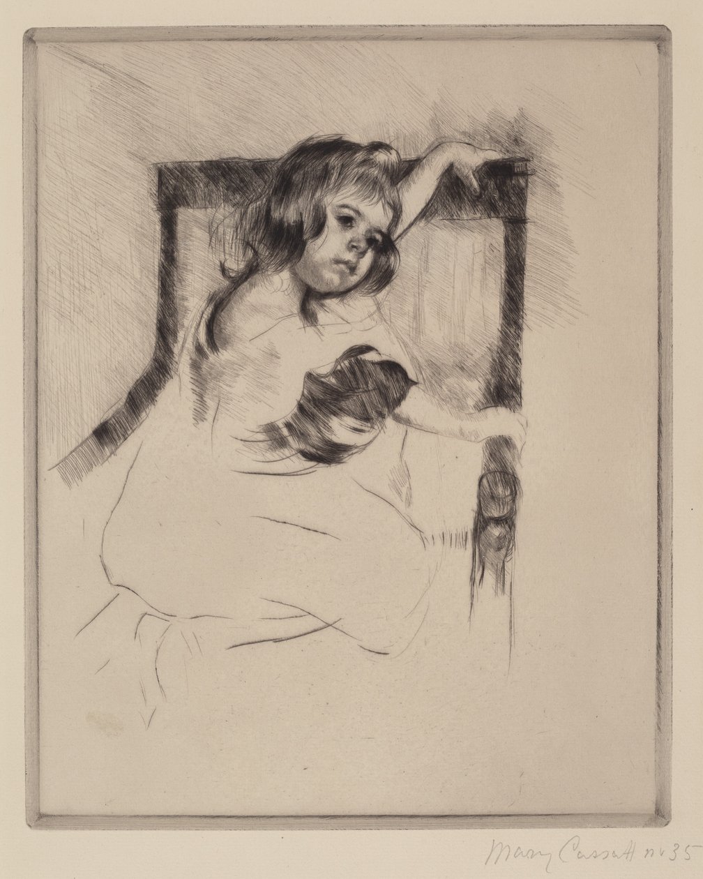 À Genoux dans un Fauteuil - Mary Cassatt