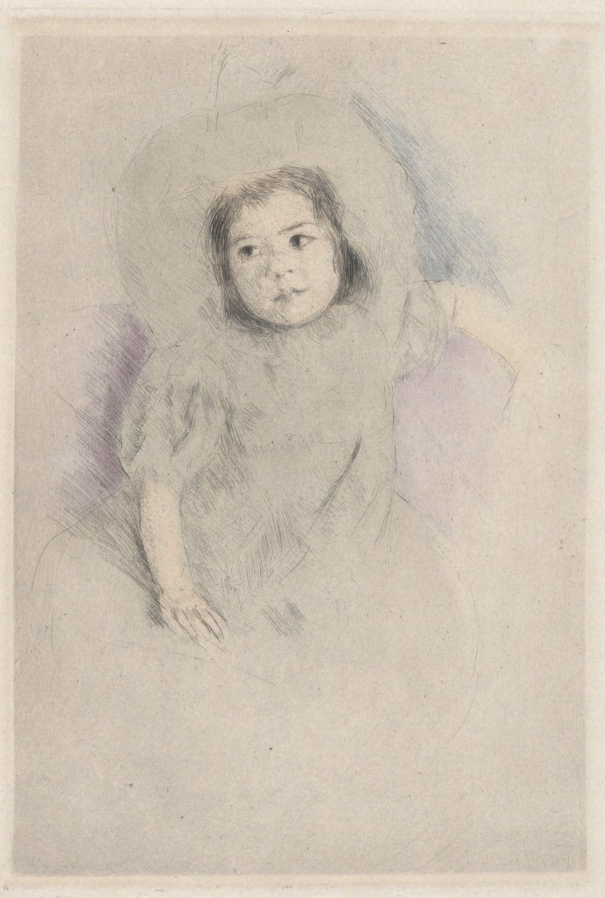 Margot portant un bonnet (No. 1) - Mary Cassatt