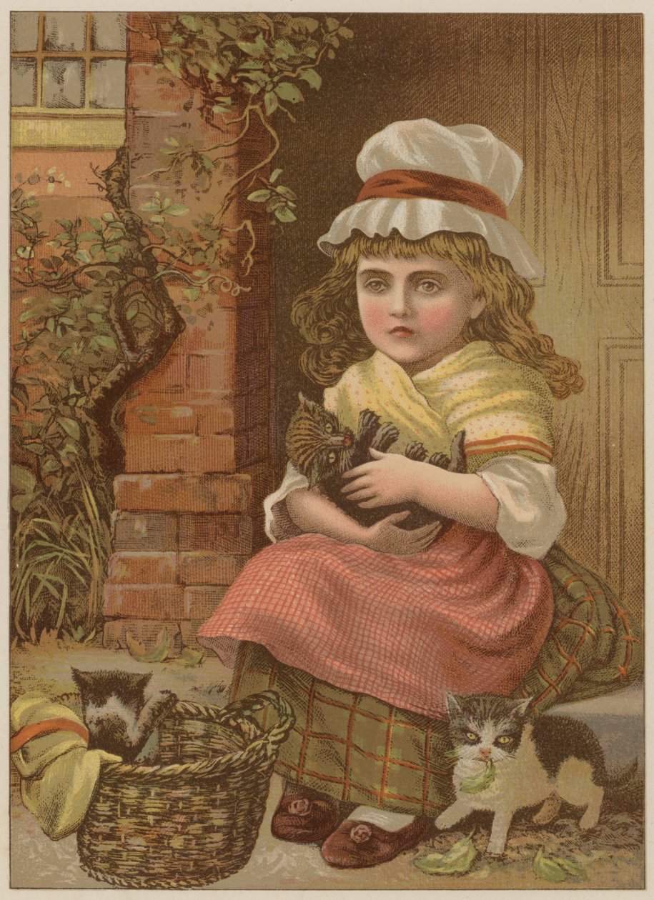 Fille avec des chatons - Mary Ellen Edwards