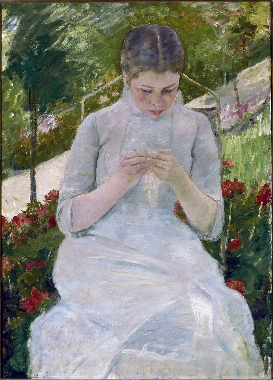 Femme cousant - Mary Stevenson Cassatt