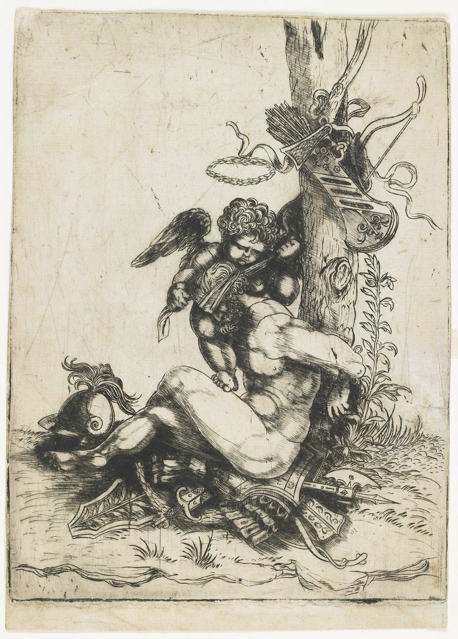 Mars lié par Cupidon, c.1515-1520 - Master of 1515