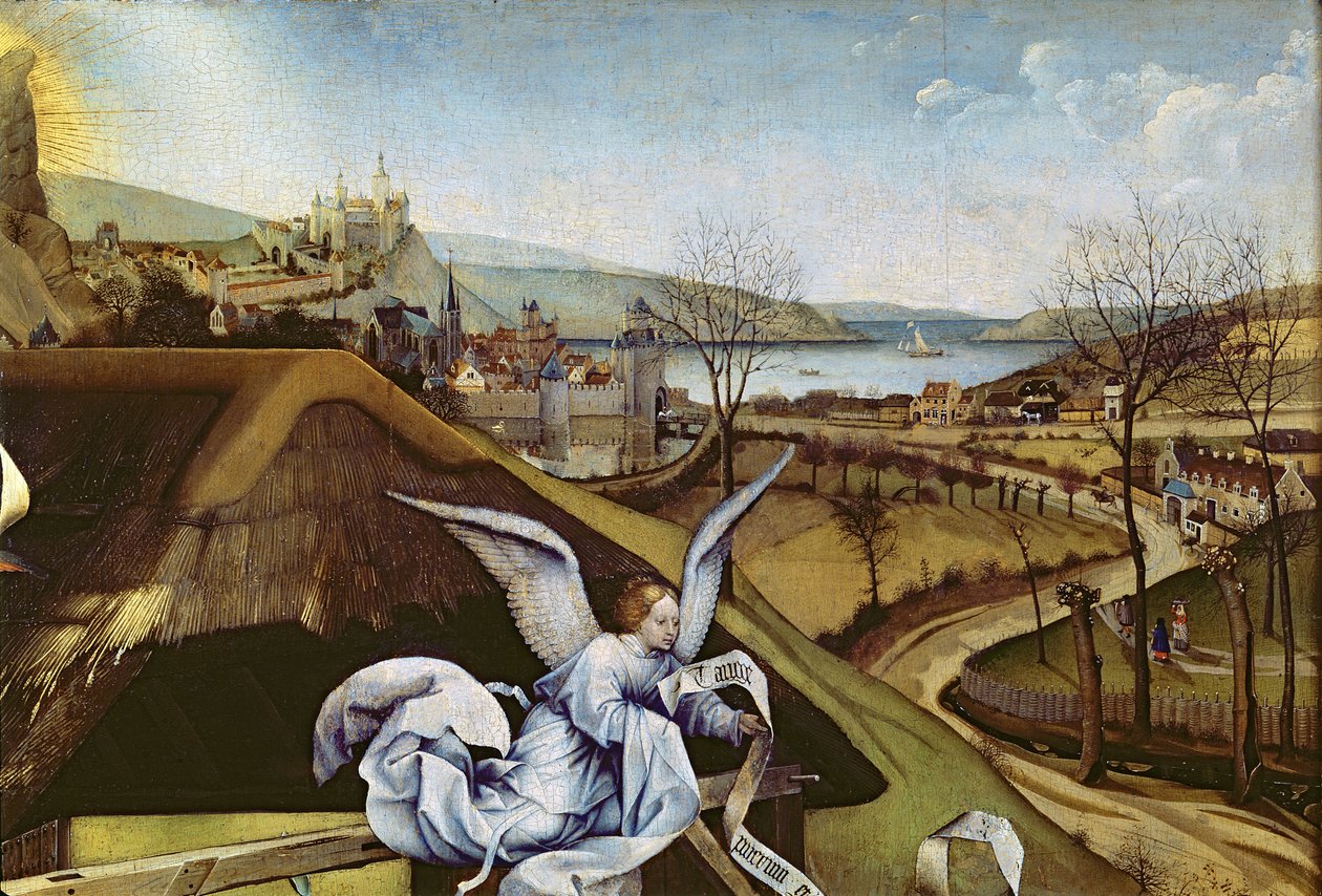 Nativité, détail du paysage, c.1425 (détail) - Master of Flémalle