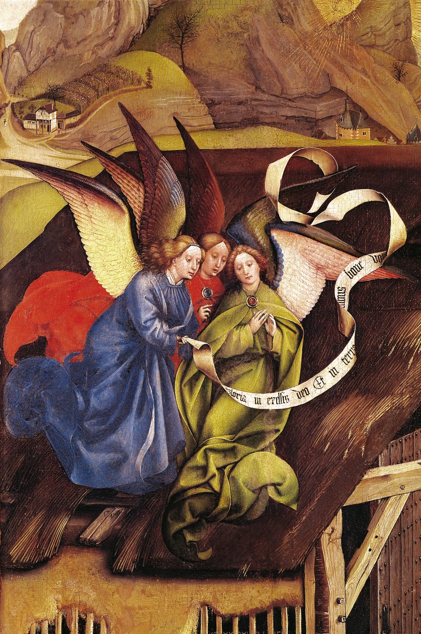 Nativité, détail de trois anges, vers 1425 (détail) - Master of Flémalle