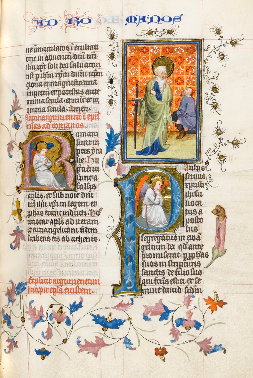 MS 289.III f.259r Saint Paul avec une épée regardant un messager agenouillé avec une lance - Master of Zweder van Culemborg