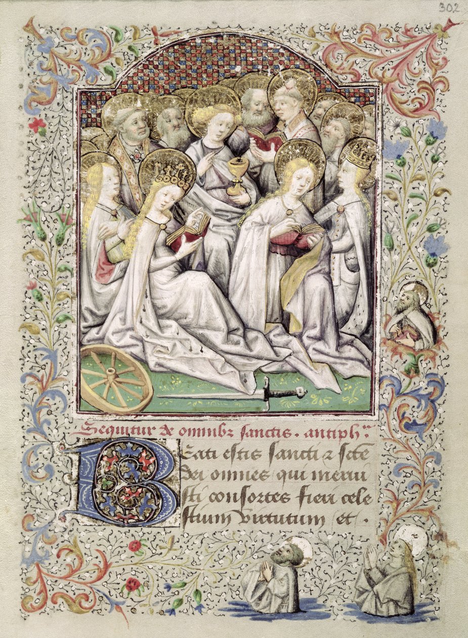 W.82 fol.302r Les Vierges Martyres et autres saints, du Livre d