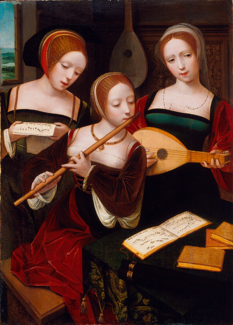 Trois musiciens, vers 1530 - Master of the Female Half Lengths