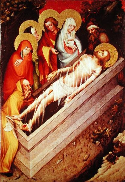 La mise au tombeau (détail du Retable de Trebon) - Master of the Trebon Altarpiece