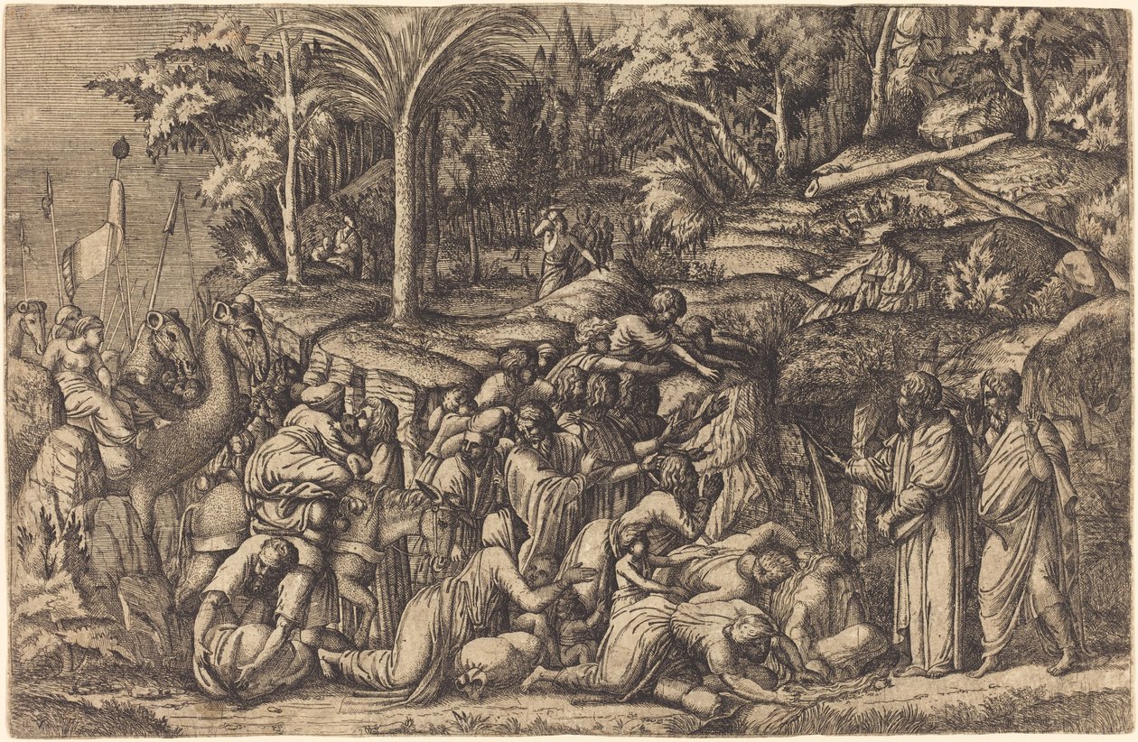 Moïse frappant le rocher - Master IV after Francesco Primaticcio