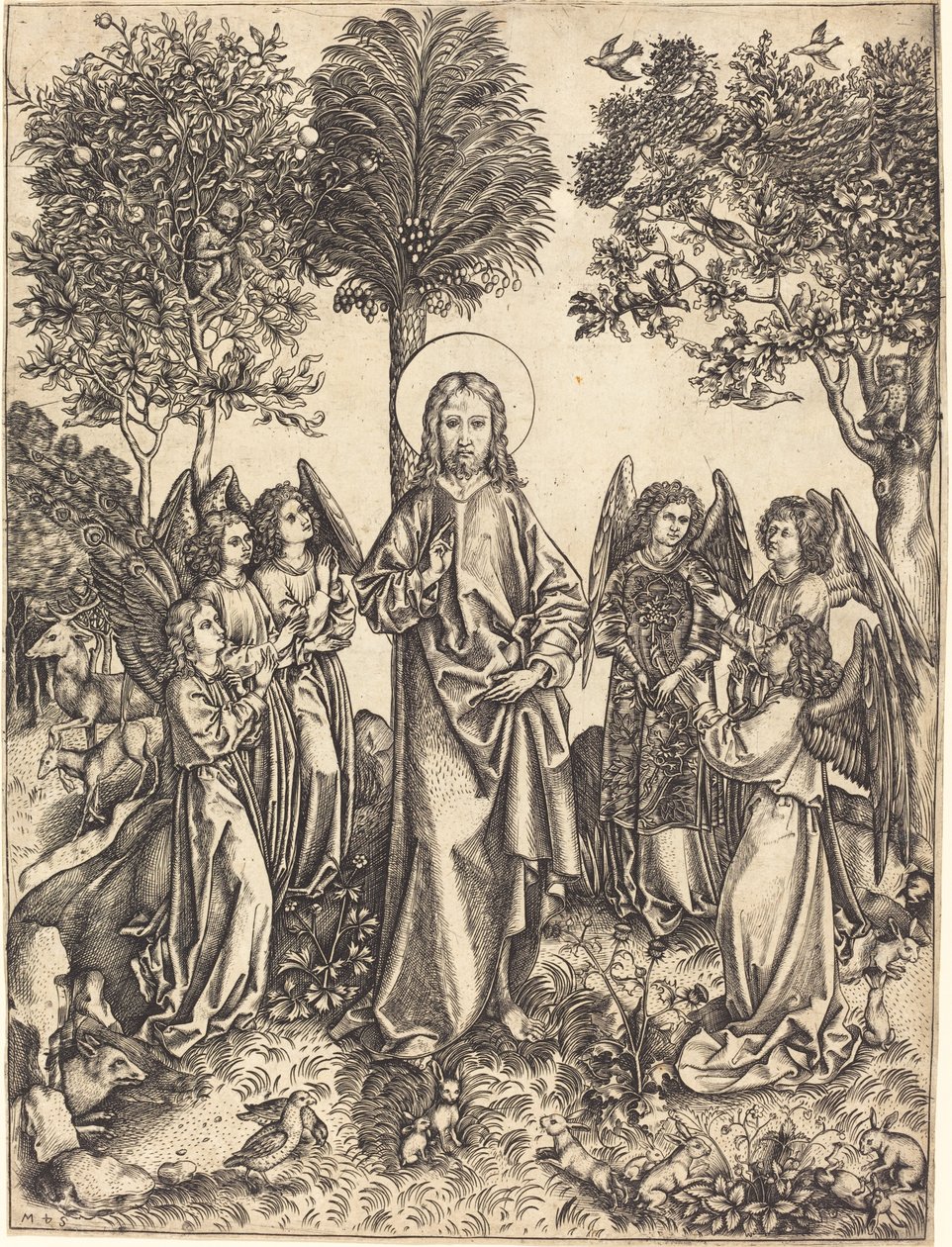 Le Christ dans le désert servi par des anges - Master i.e.