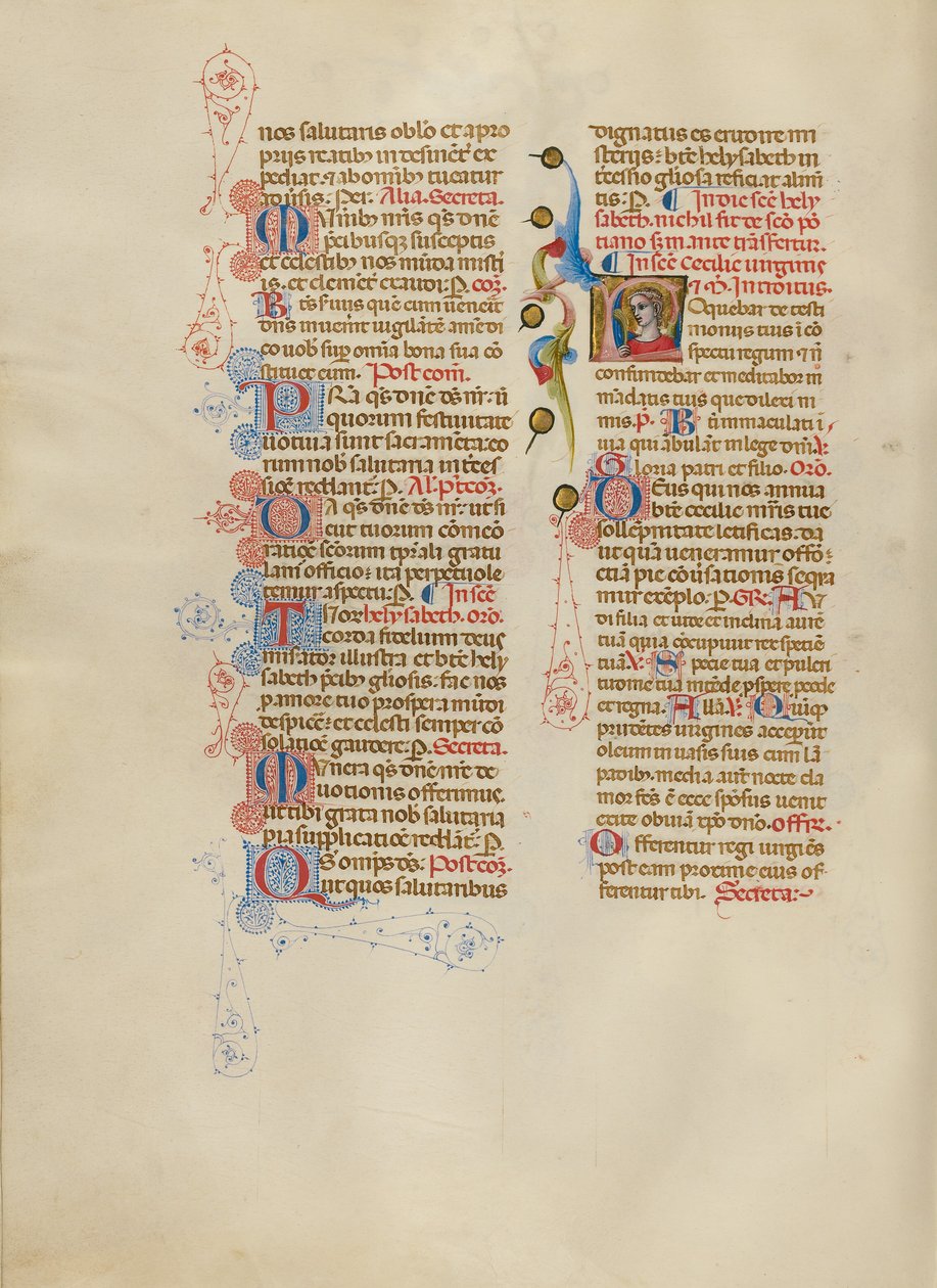 Initiale L : Sainte Cécile - Master of the Brussels Initials