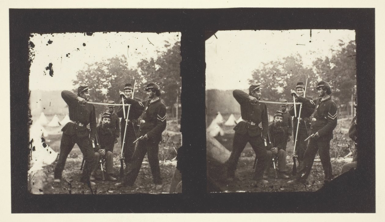 Sans titre [Soldats américains posant avec des armes], 1850-1900 - Mathew Brady