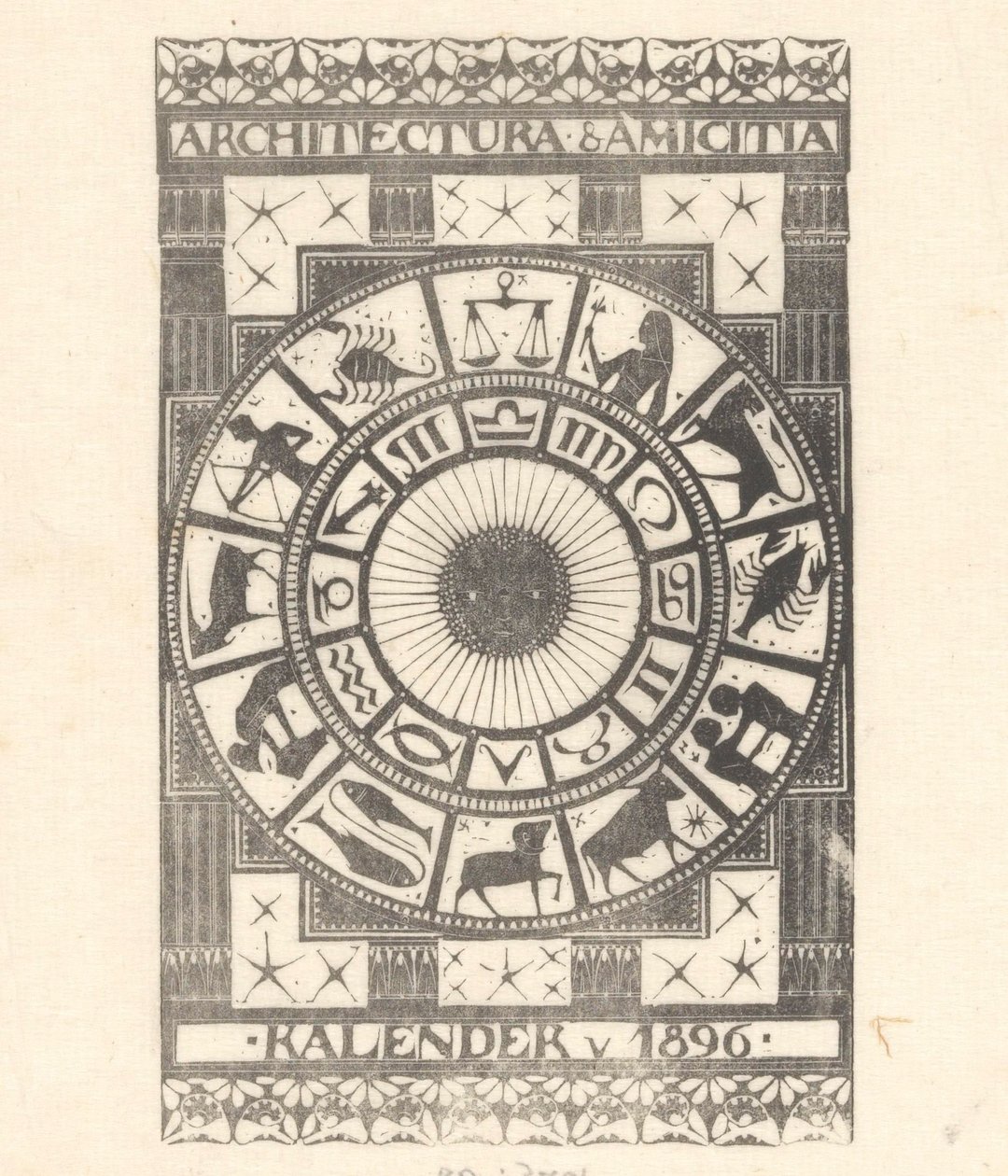 Couverture du calendrier 1896 - Mathieu Lauweriks