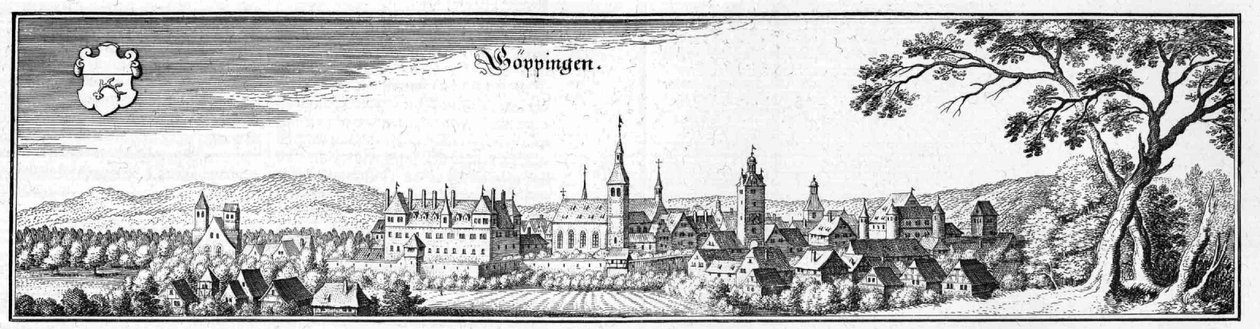 Göppingen - extrait de Topographia Sueviae (Souabe) - Matthaus Merian