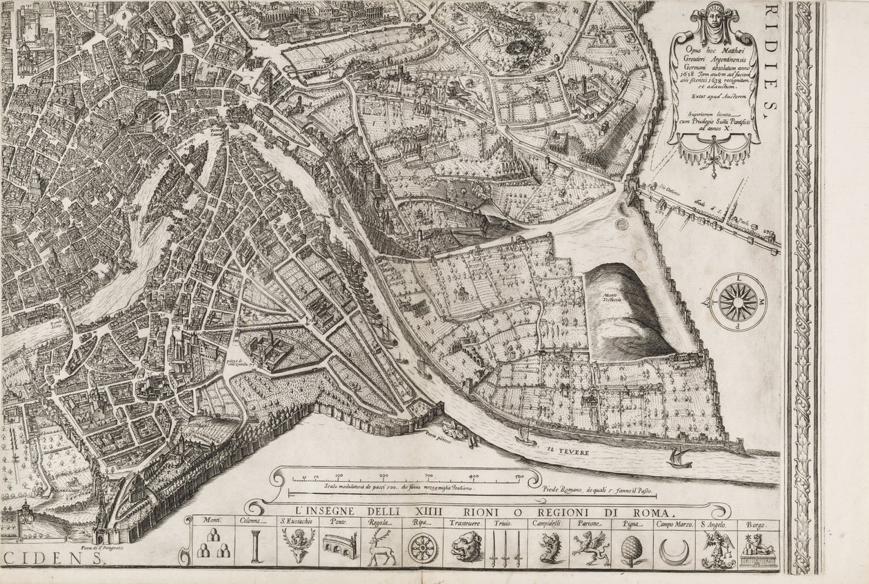 Carte de Rome. Partie inférieure droite - Matthaus Greuter