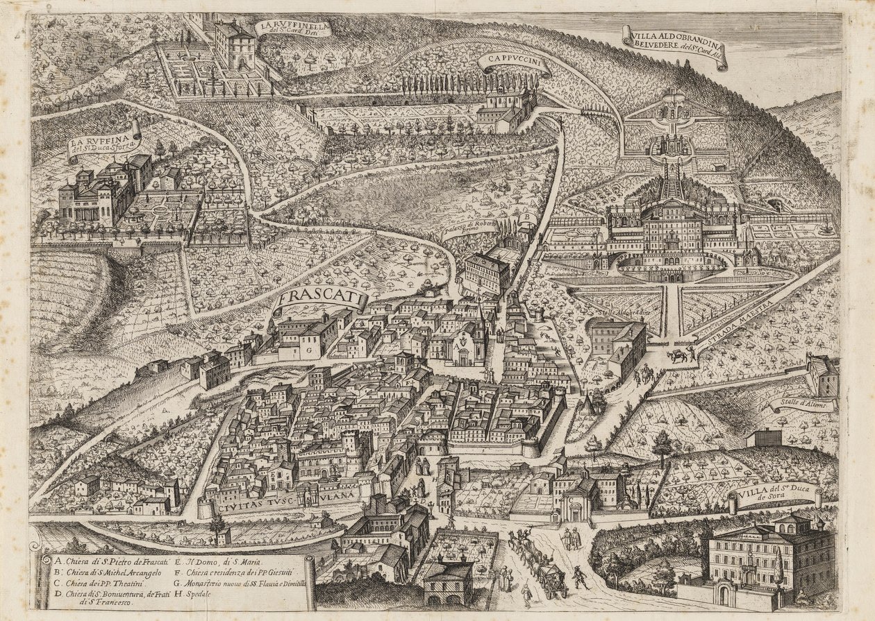 Vue de Frascati et des environs - Matthaus Greuter