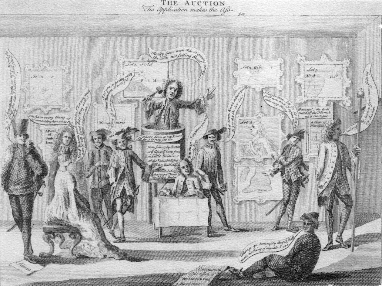 La Vente aux enchères, vers 1756 - Matthew or Matthias Darly