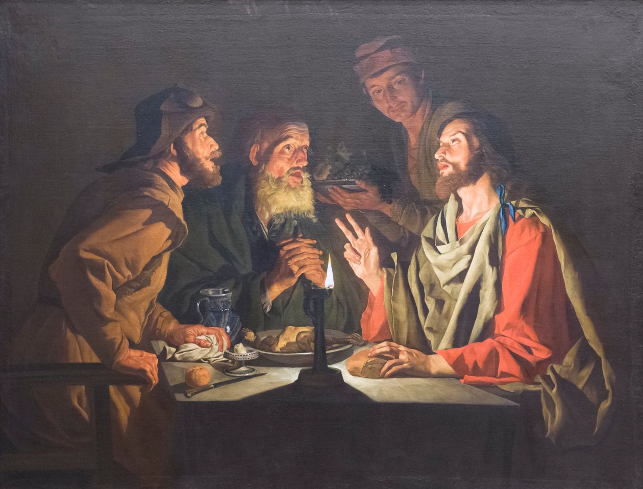Le souper à Emmaüs - Matthias (c.1600 p.1650) Stomer