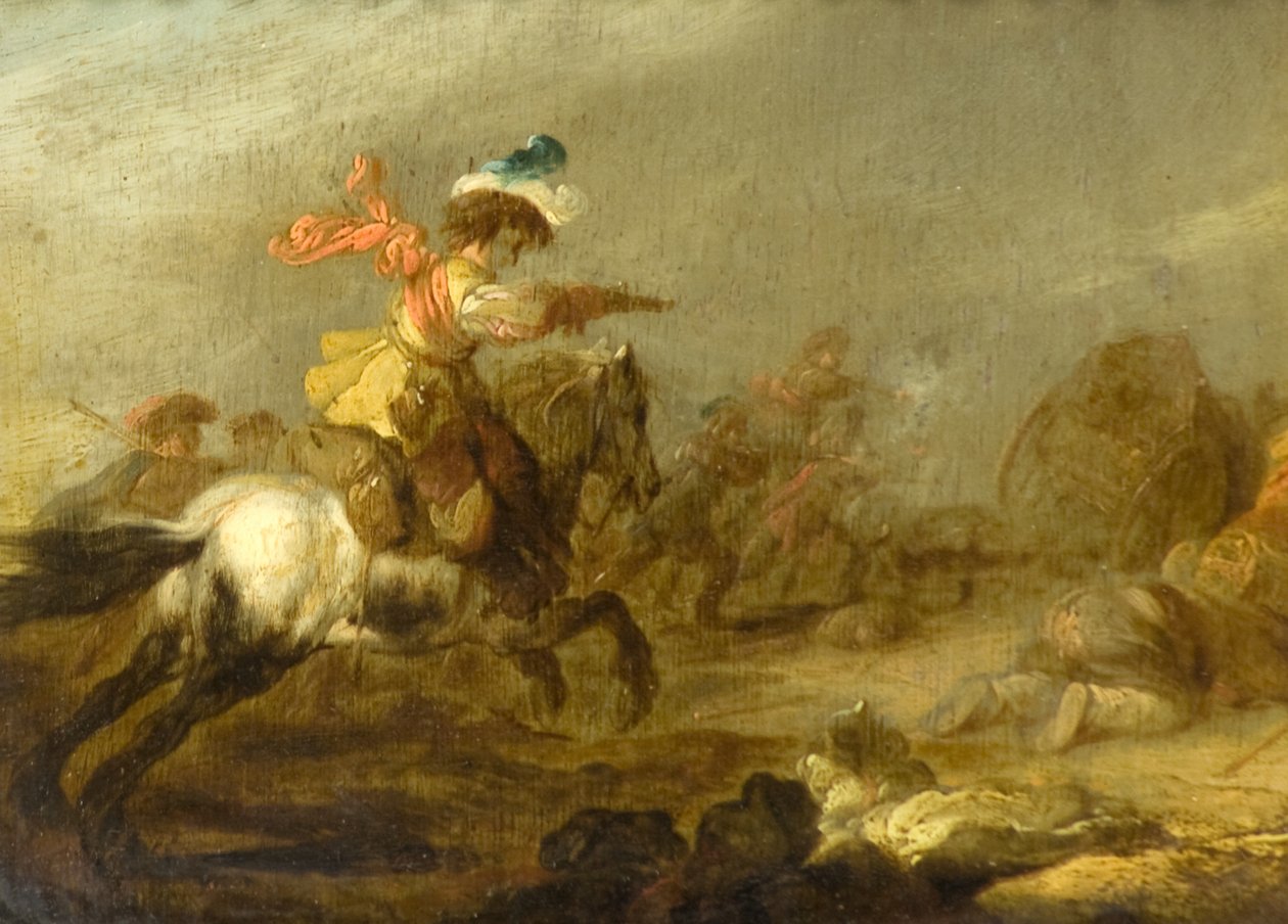 Cheval blanc et personnages - Matthias (follower of) Scheits