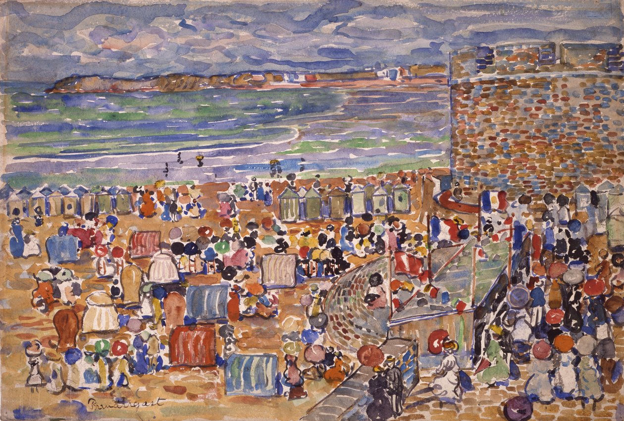 Sur la plage, St. Malo, vers 1907 - Maurice Brazil Prendergast