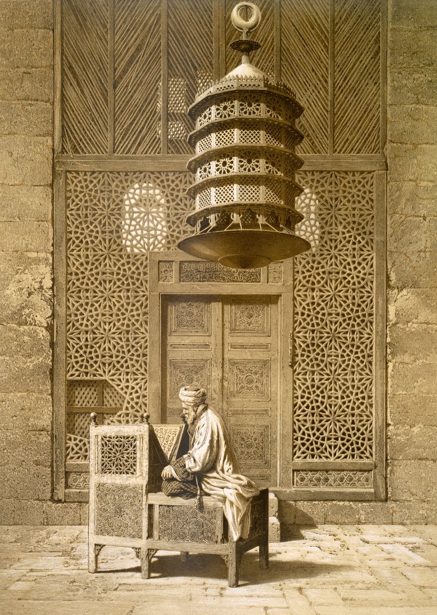 Un imam lisant le Coran dans la mosquée du Sultan, Maroc, 1817 - Maurice Keating