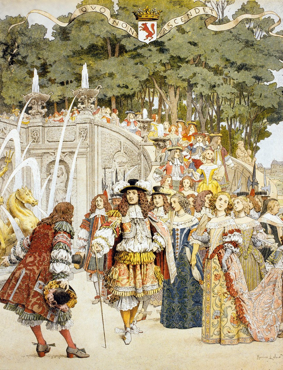 Nicolas Fouquet recevant le roi Louis XIV au château de Vaux-le-Vicomte, France, 17 août 1661 - Maurice Leloir