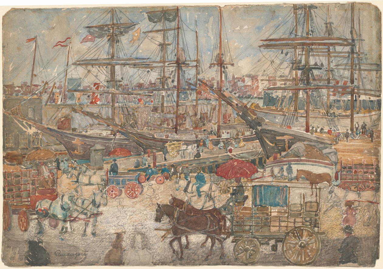 Docks, East Boston, 1900-1904 - Maurice Brazil Prendergast