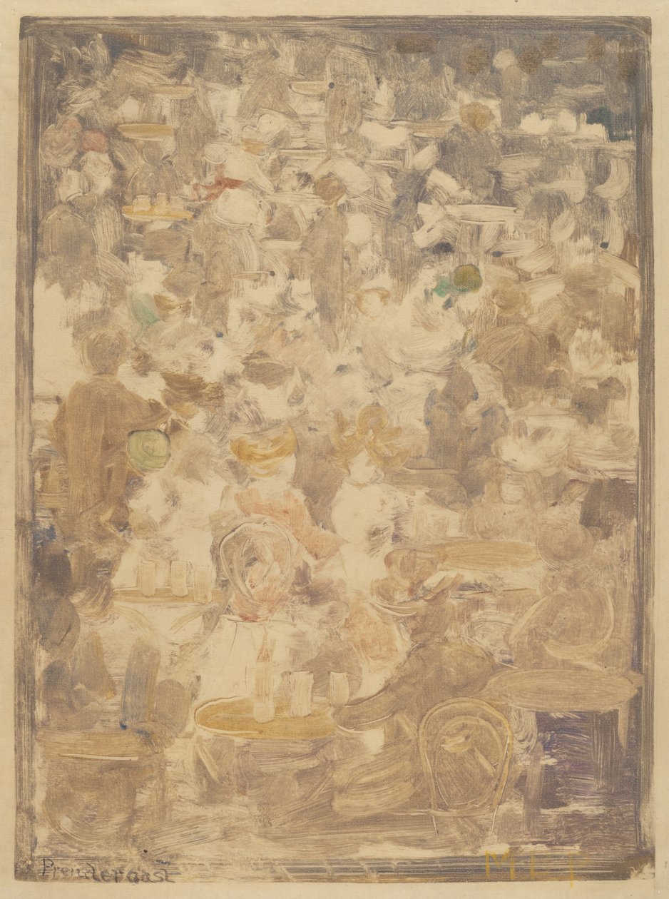 Scène de café en plein air - Maurice Brazil Prendergast