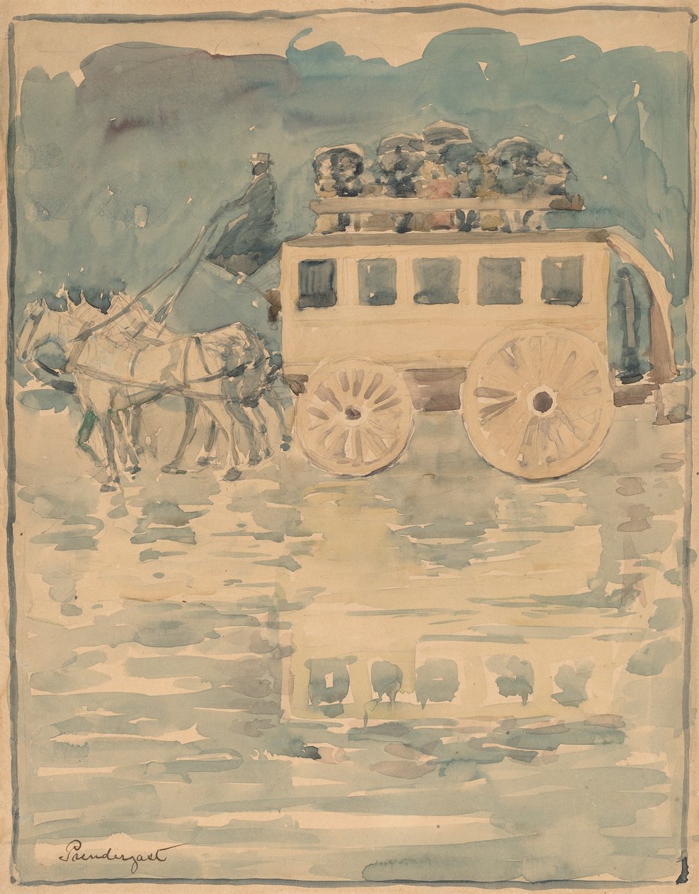 Omnibus parisien - Maurice Brazil Prendergast