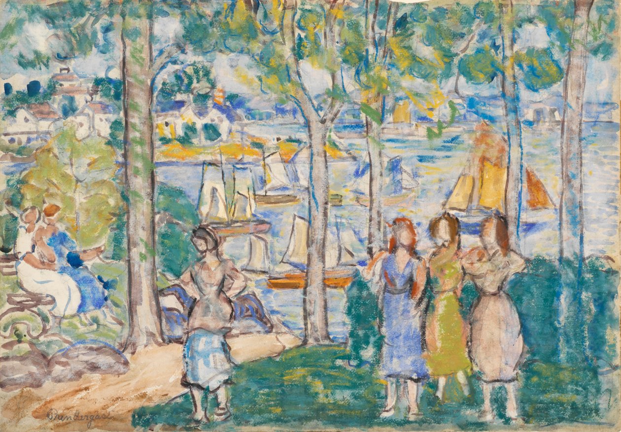 Arbres, maisons, personnes - Maurice Brazil Prendergast