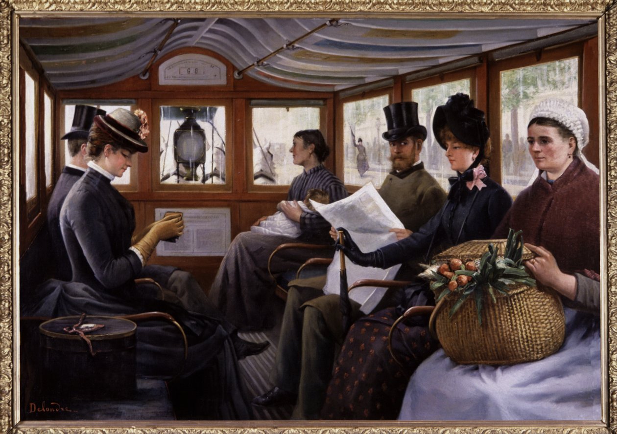 Passagers dans un omnibus, c.1900 - Maurice Delondre