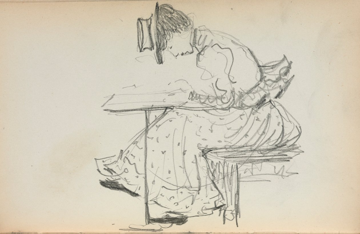 Carnet de croquis italien : Femme assise (page 107) - Maurice Prendergast