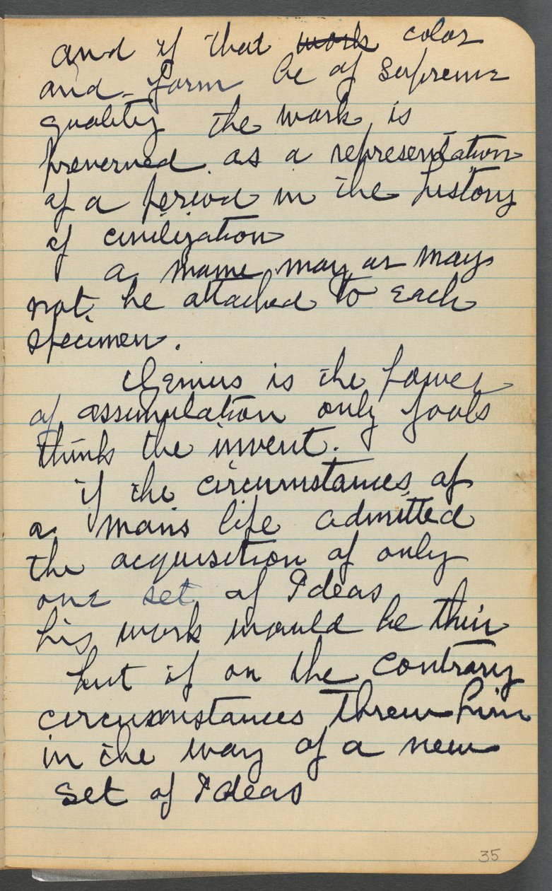 Carnet de croquis, page 035 : Notes - Maurice Prendergast