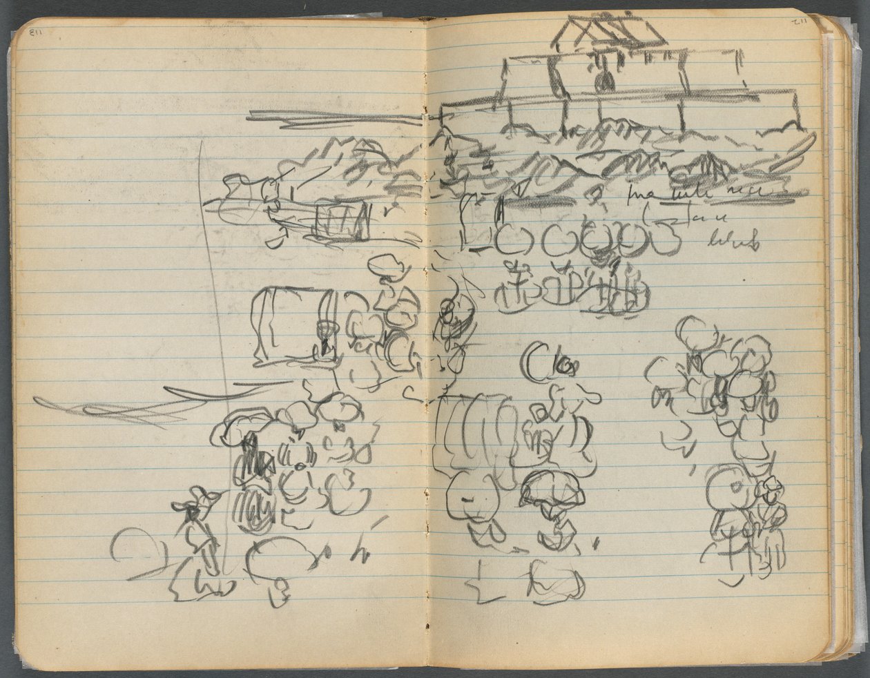 Sketchbook, page 112  113 : Vue de la plage - Maurice Prendergast