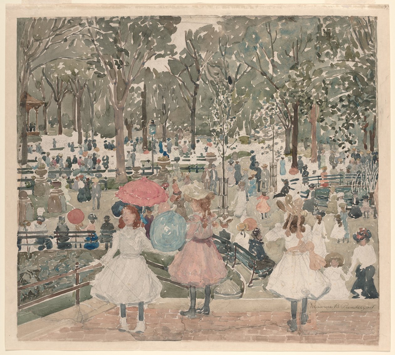 Le Mall, Central Park - Maurice Brazil Prendergast