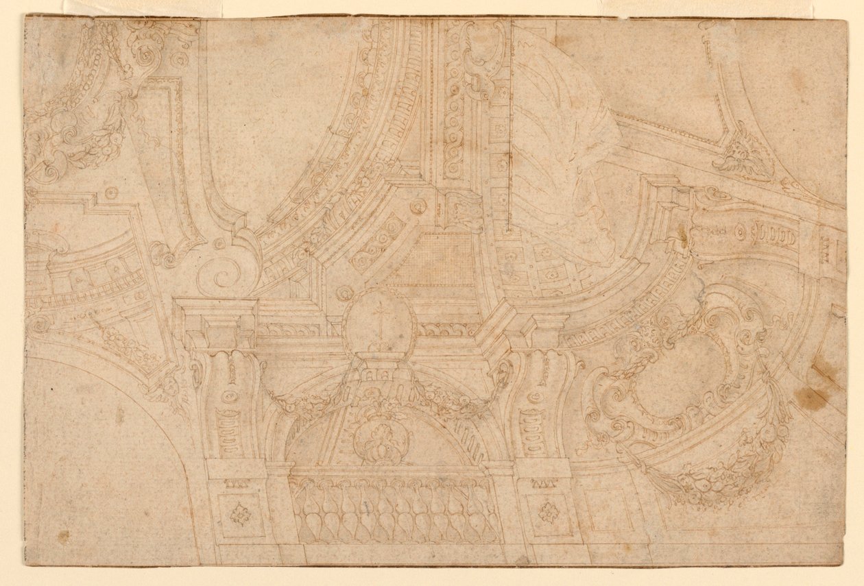 Dessin, plafond peint, milieu du XVIIIe siècle - Mauro Antonio Tesi