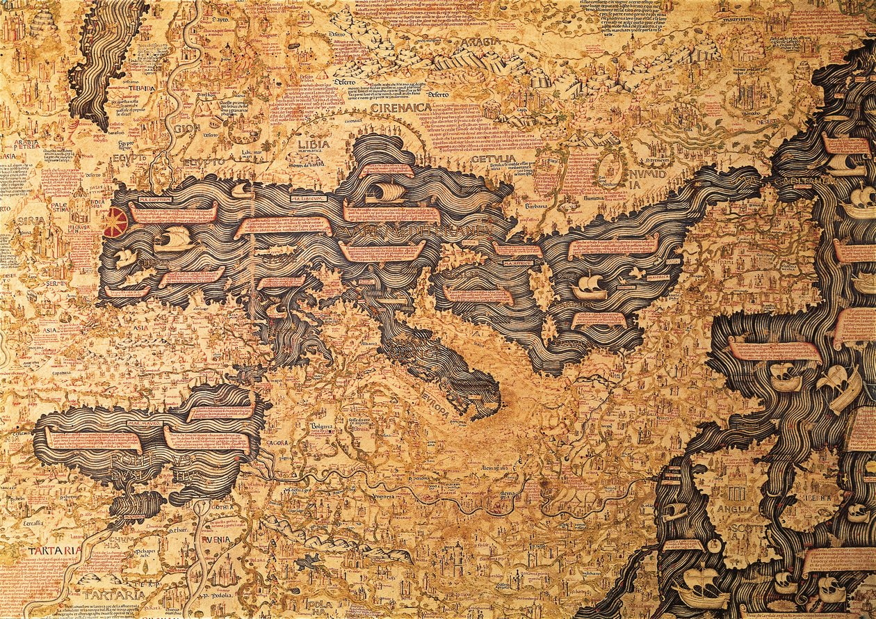 Carte de la mer Méditerranée - Mauro Fra