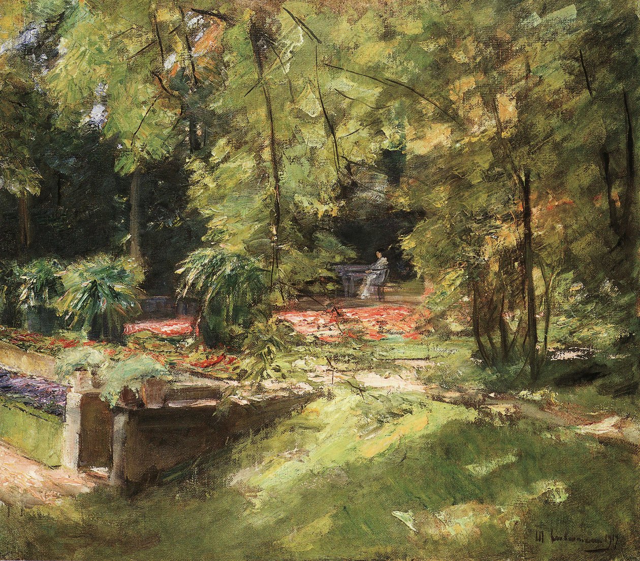 Les terrasses de fleurs dans le jardin de Wannsee vers le sud-ouest - Max Liebermann