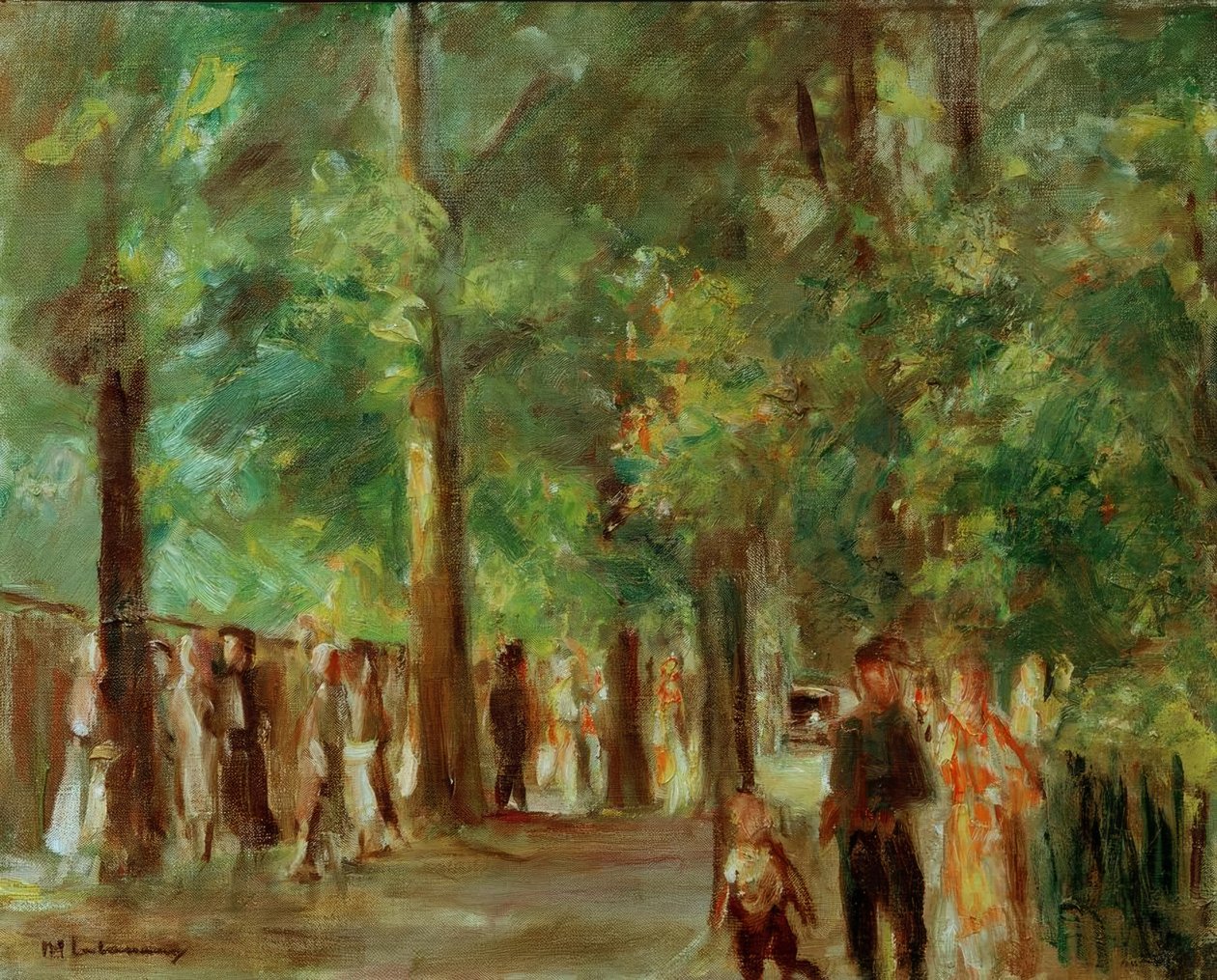Grande rue du lac à Wannsee avec promeneurs - Max Liebermann