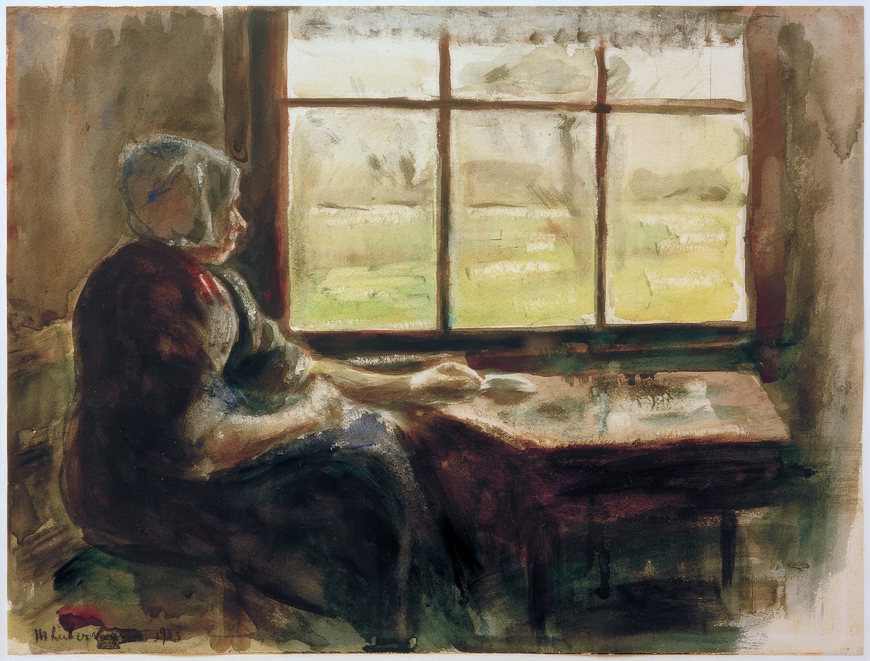 M. Liebermann, Femme hollandaise à la fenêtre - Max Liebermann