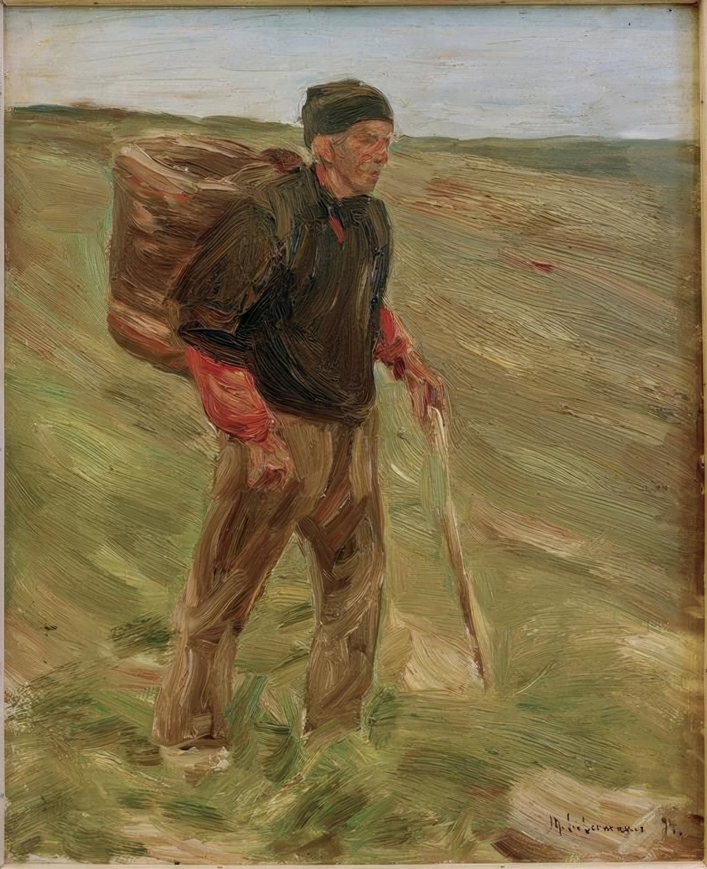 Étude pour le paysan avec une hotte par M. Liebermann - Max Liebermann