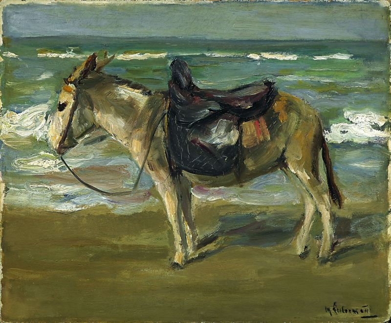 Âne de plage vers la gauche - Max Liebermann