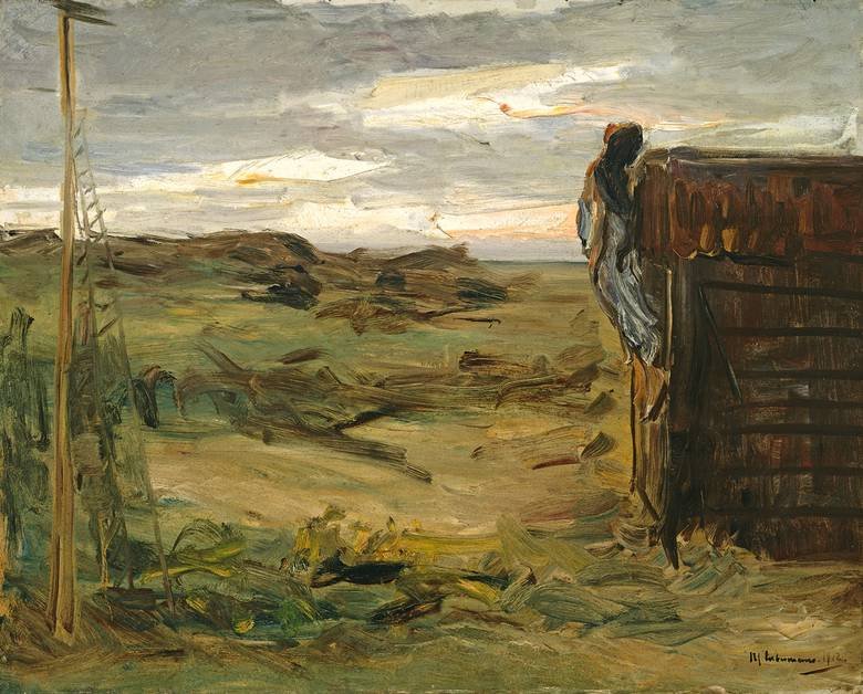 Plage avec cabanes - Max Liebermann