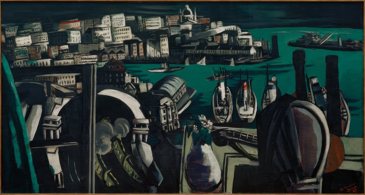 Vue de Gênes : Le port de Gênes - Max Beckmann