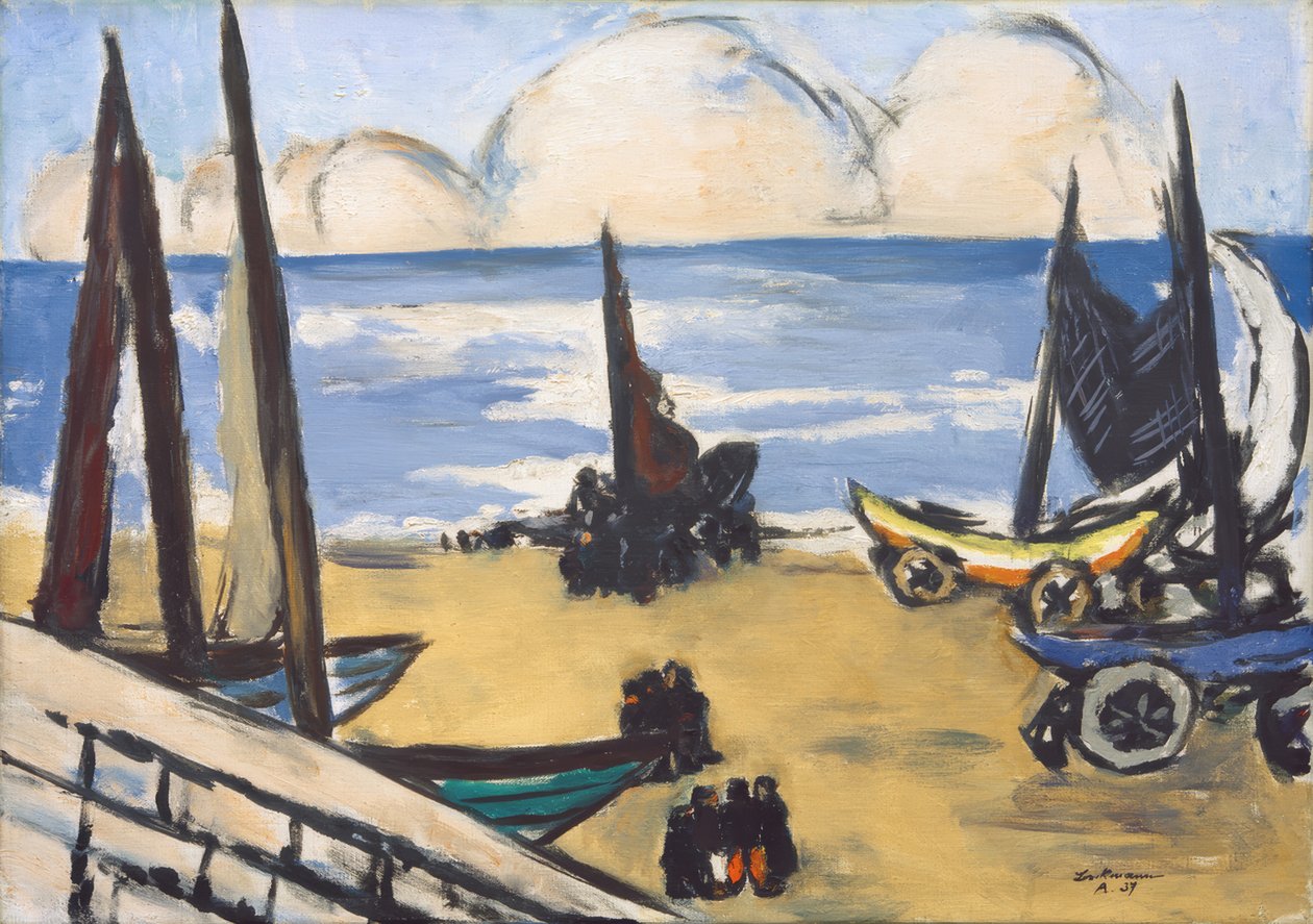 Bateaux sur la plage - Max Beckmann