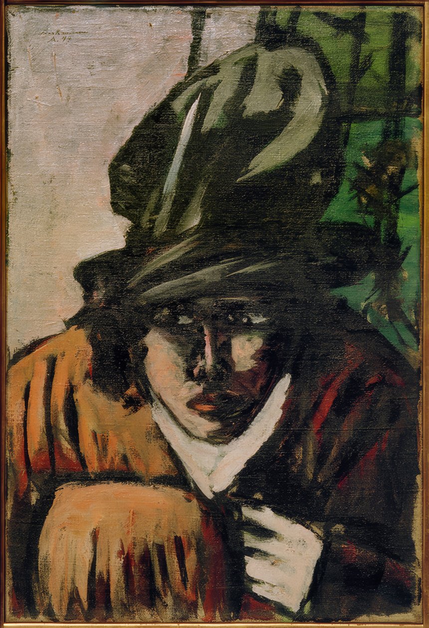 Femme avec chapeau et manchon - Max Beckmann