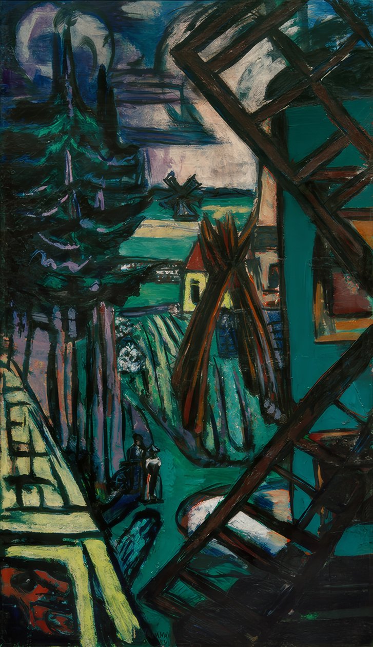 Grand paysage de Laren avec moulin à vent - Max Beckmann